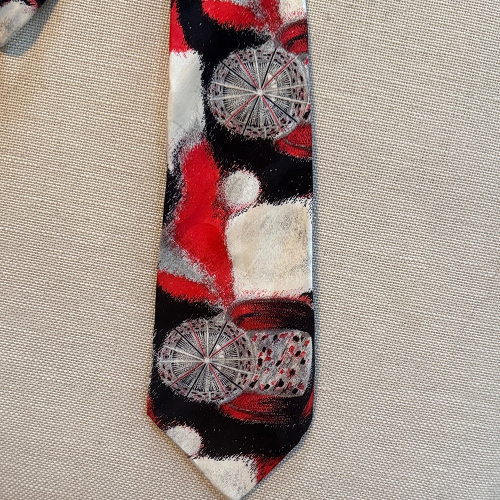 Modern Art Red and Black Tie